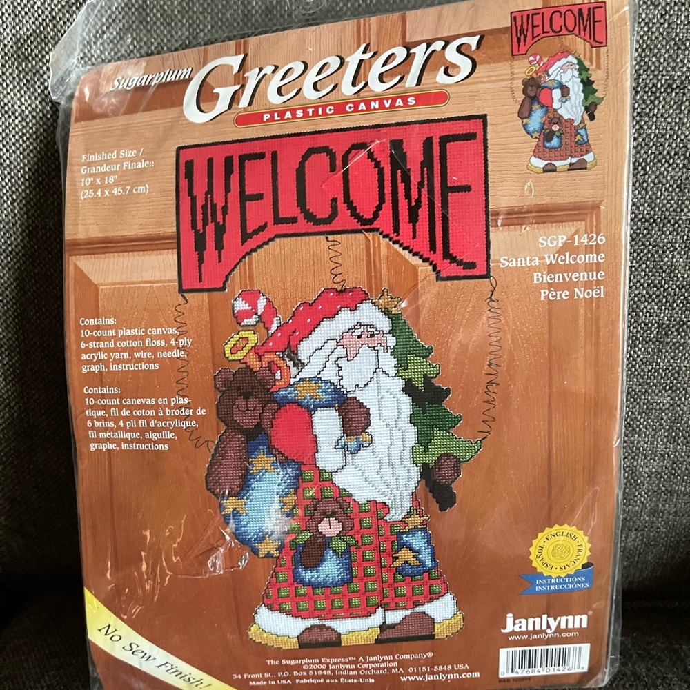 Sugar Santa Welcome Plastic Canvas Kit